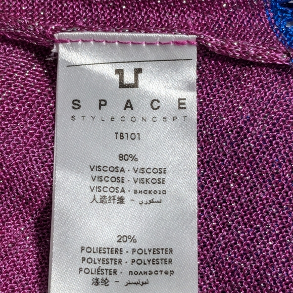 SPACE Style Concept Purple and Blue Sparkle Top Size S - Picture 15 of 17